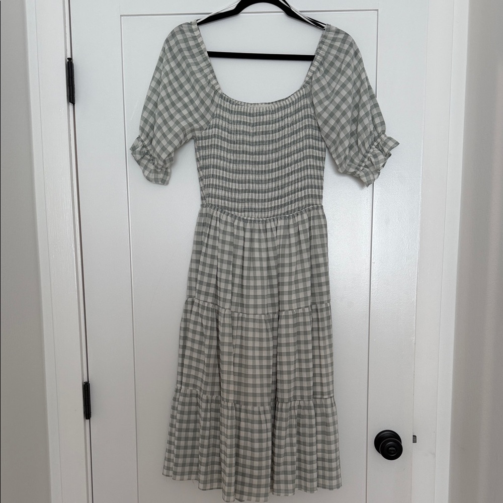 Carly Jean Los Angeles Gray Check Midi Dress